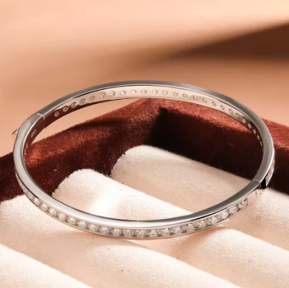 BXINY 2.5mm All Moissanite Bangles 100% S925 Silver Plated 18K Gold Lab Diamond Bracelets for Women Party Gifts Jewelry With GRA