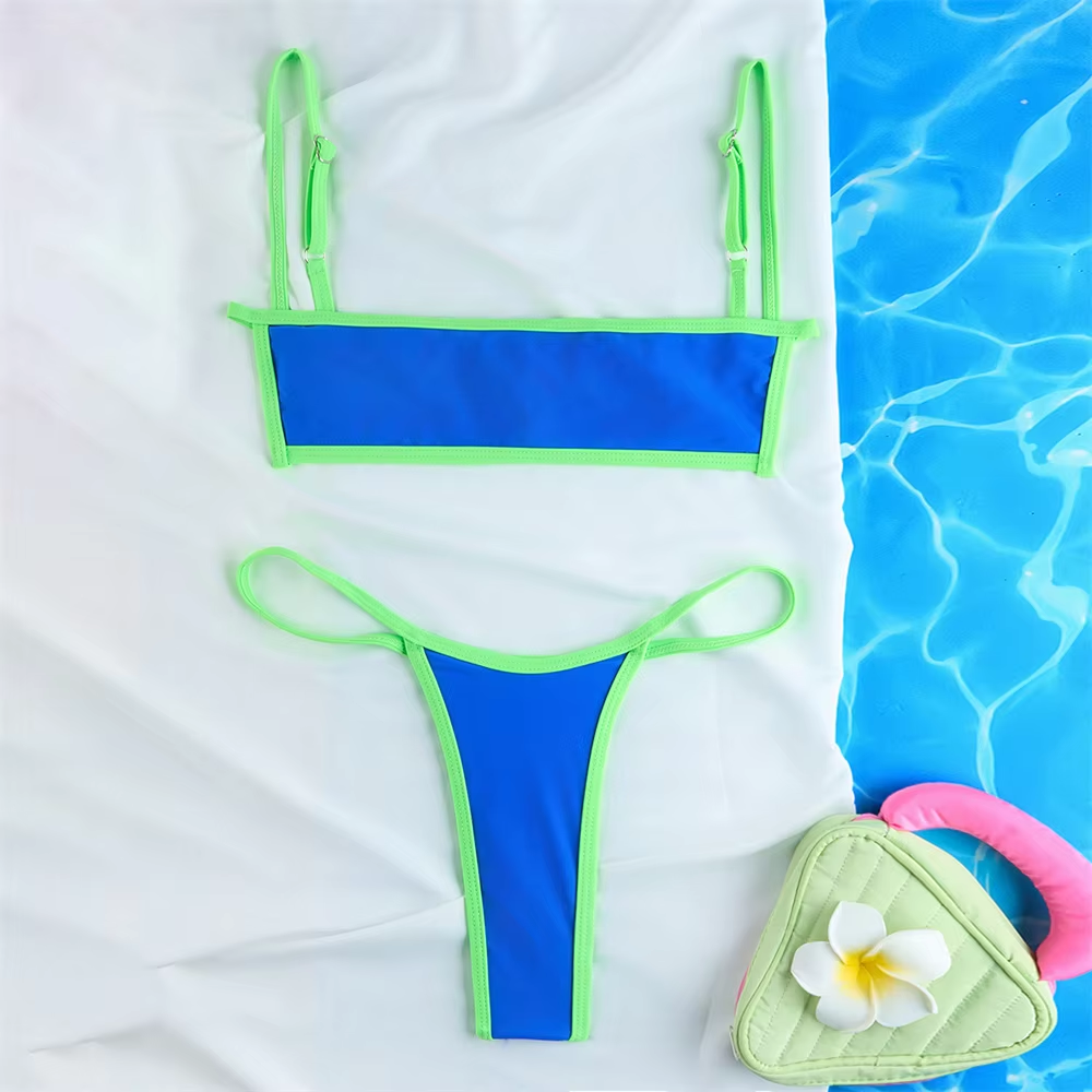 Sexy String Bikini Thong Swimsuit Women Brazilian Micro Bikinis Extreme Swimwear Y2K Border Two Piece Beach Bathing Suits Outfit