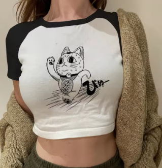 Anime Dan Da Dan Women T Shirt Vintage Washed Dandadan T-shirts Streetwear Manga Ayase Momo Takakura Ken Crop Tops Tees Clothes