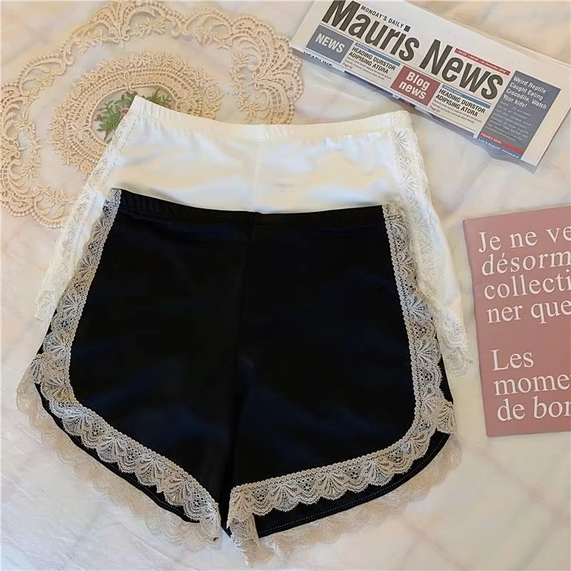 Ice Silk Safety Pants Lace Lace Lace High Waist Can Be Worn Outside The Home Unrolled Shorts Leggings Safety Pants Simplicity