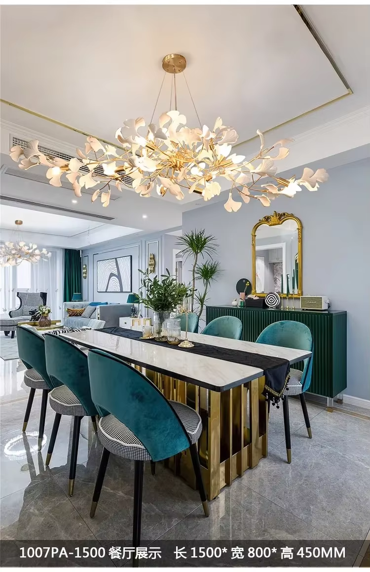 Nordic Ceramic LED Chandeliers Can Be Used For Living Rooms, Dining Rooms, Modern Ginkgo Leaf Lamp, And Room Decoration Lights