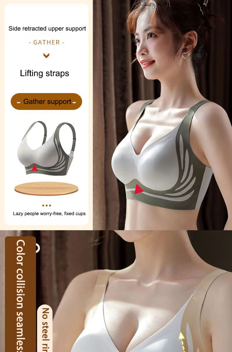 FINETOO Seamless Bras Plus Size Sports Push Up Bra Top Support Comfortable Underwear Brassiere Yoga Fitness Sleep Vest Bralette