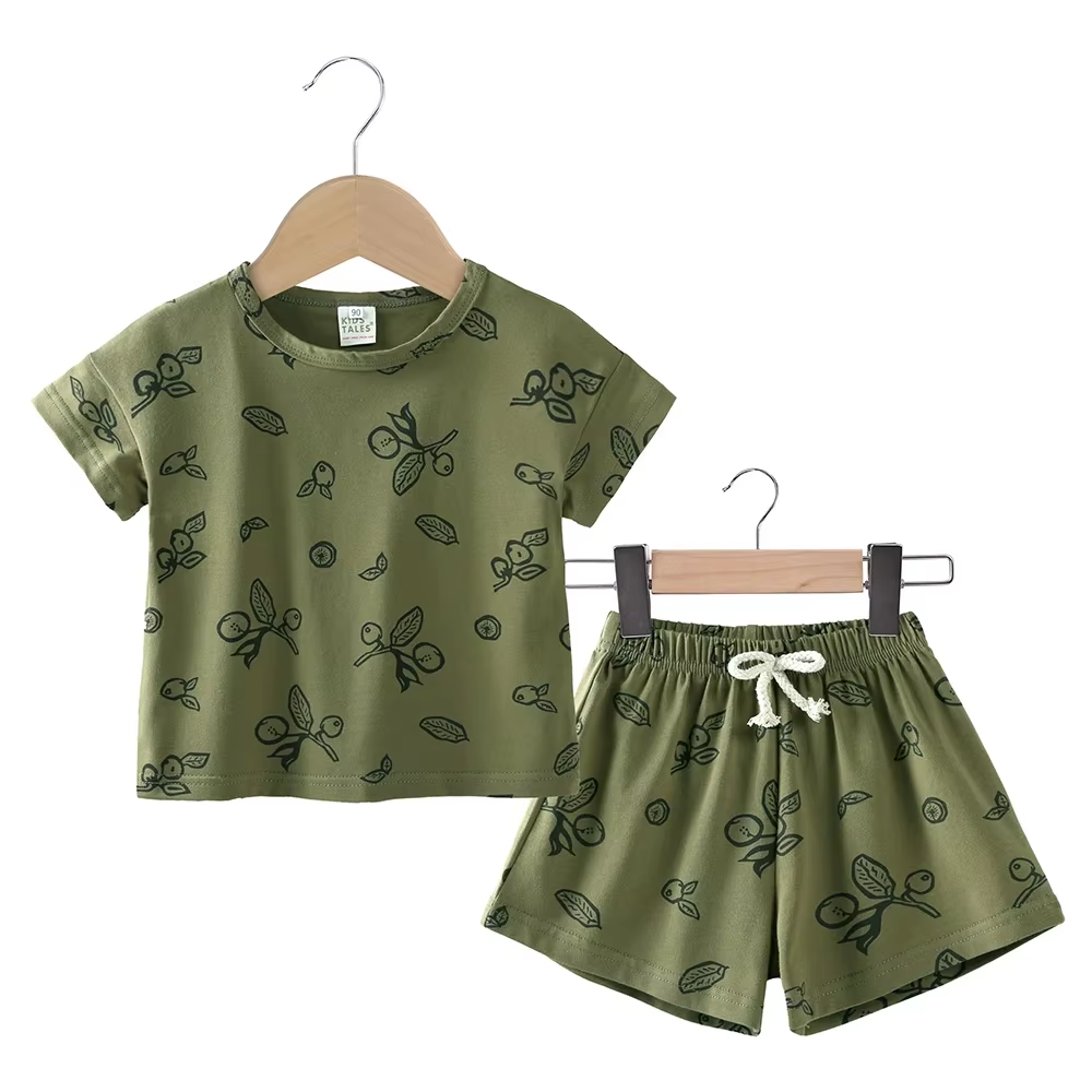 2025 Summer Newborn Baby Boy Girl Clothes Sets Short-sleeved Striped T-shirt+Shorts Set Infant Trendy Print Toddler Outsuits