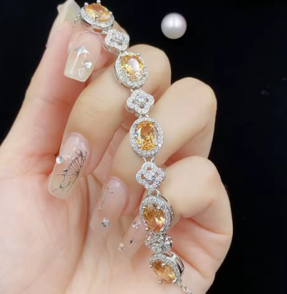 Natural Yellow Citrine Quartz Clear Faceted Beads Bracelet 10x8mm Crystal Citrine Women Men Wealthy Jewelry Beads AAAAA