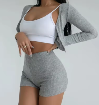 kecolife Women High Waist Yoga A-line Shorts Thin Knit Sports Shorts For Women Casual Running Slim Bodycon Trousers 2025 Summer